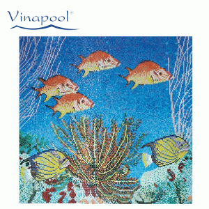 Gạch mosaic khảm tranh hình cá và biển MU-PI221